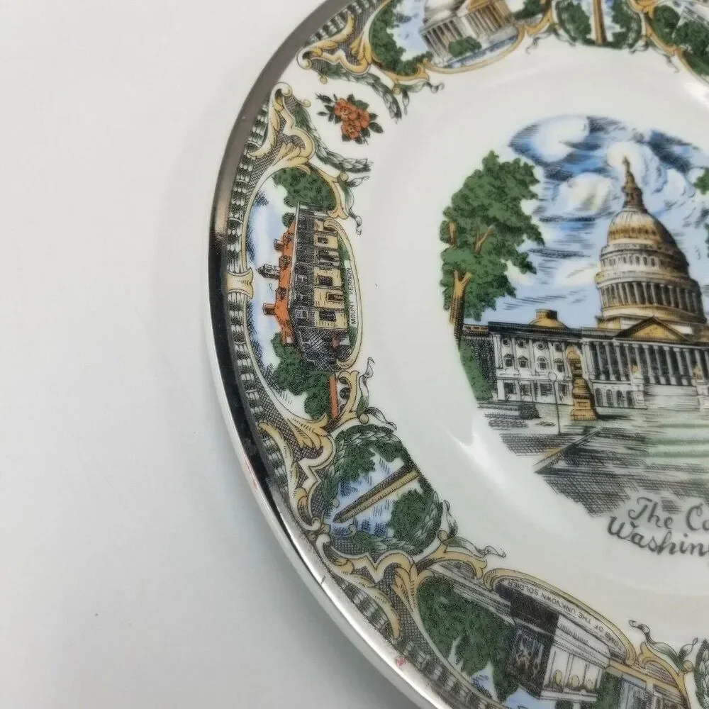 Vintage Capital Washington DC Collector Plate Souvenir White House Japan